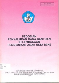 Pedoman penyaluran dana bantuan kelembagaan pendidikan anak usia dini