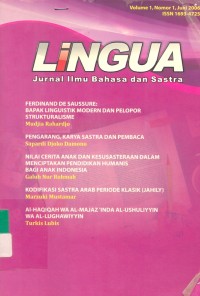 Lingua jurnal ilmu bahasa dan sastra volume1, nomor1, juni 2006