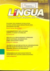 Lingua jurnal ilmu bahasa dan sastra volume 3, nomor2, desember 2008