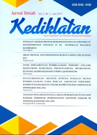 Jurnal ilmiah vol. 2, no. 1, juni 2017 Kediklatan: Pusat Pendidikan dan Pelatihan Pegawai Kemendikbud