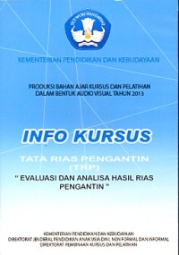 Info kursus tata rias pengantin: evaluasi dan analisa hasil rias pengantin [DVD]