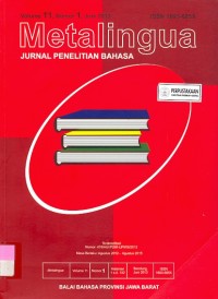 METALINGUA Jurnal Penelitian Bahasa Volume 11 Nomor 1 Juni 2013