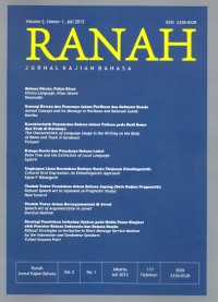 Ranah jurnal kajian bahasa volume 2, nomor 1, juli 2013