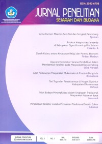 Jurnal penelitian sejarah dan budaya volume 1 nomor 1, Juni 2015