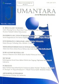 Jumantara: Jurnal Manuskrip Nusantara Vol. 8 No, 1 Tahun 2017