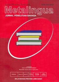 Metalingua: Jurnal Penelitian Bahasa [Volume 13, Nomor 1, Juni 2015]
