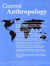 Current anthropology vol 59 no 6 december 2018