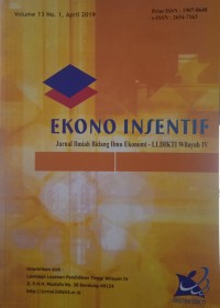 Ekono insetif : jurnal ilmih bidang ilmu ekonomi volume 14, nomor 1, april 2020