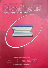 Metalingua Jurnal Penelitian Bahasa vol. 18, no. 1, hal 1 - 194, Juni 2020