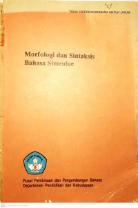 Morfologi dan sintaksis bahasa Simeulue