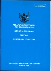 Peraturan Menteri Pendidikan Republik Indonesia nomor 48 tahun 2008 tentang pendanaan pendidikan