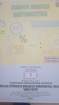 Simbol braille matematika jilid braille 1