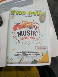 Majalah gema braille Indonesia edisi remaja : hari musik nasional 9 Maret 2022, No. 209 Maret-April 2022