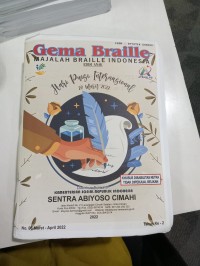 Majalah gema braille Indonesia edisi anak : Hari Puisi Internasional 28 Maret 2022, No. 08 Maret-April 2022