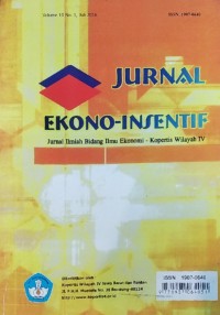 Jurnal ekono insentif: jurnal ilmiah bidang ilmu ekonomi vol. 10, no. 1 juli 2016