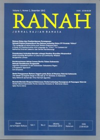 Ranah:  jurnal kajian bahasa volume 1, nomor 2, desember 2012