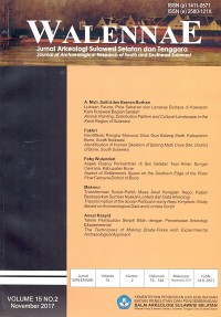 Walennae Jurnal Arkeologi Sulawesi Selatan dan Tenggara, Vol. 15, No. 2, November 2017