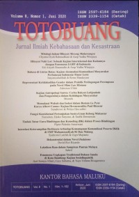 Totobuang : jurnal ilmiah kebahasaan dan kesastraan volume 8 nomor 1 Juni 2020
