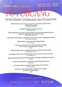 Totobuang :  jurnal ilmiah kebahasaan dan kesastraan volume 6 nomor 1 Desember 2018