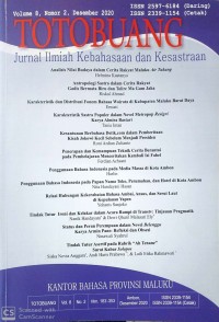Totobuang : jurnal ilmiah kebahasaan dan kesastraan volume 9 nomor 2 Desember 2021
