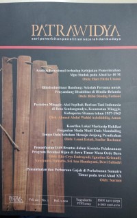Patrawidya: seri penerbitan penelitian, sejarah dan budaya volume 24 nomor 1 Juni 2023
