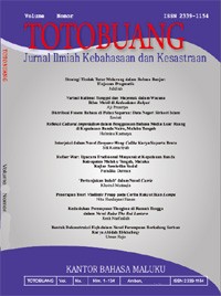 Totobuang : jurnal ilmiah kebahasaan dan kesastraan volume 9 nomor 1 Desember 2021