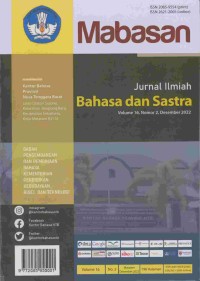 Mabasan : jurnal ilmiah bahasa dan sastra, volume 16, nomor 2, Desember 2022